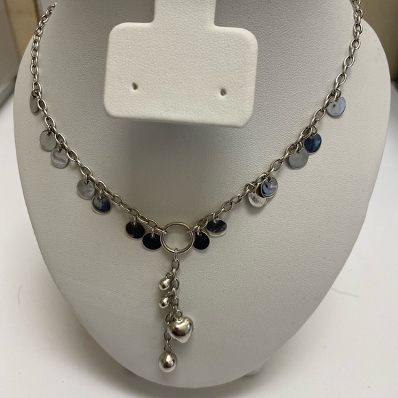 Vintage silver girls necklace, with hearts - Picture 3 of 5